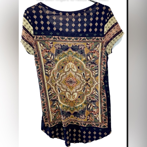 Lucky Brand High Low Boho Graphic T-shirt - Picture 5 of 10